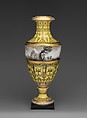 Vase with scenes of storm on land, Dihl et Guérhard (French, 1781–ca. 1824) (Manufacture de Monsieur Le Duc d’Angoulême, until 1789), Hard-paste porcelain decorated in polychrome enamels, gold, French, Paris
