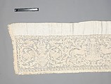 Valance, Embroidered net, buratto, linen, Italian