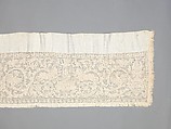 Valance, Embroidered net, buratto, linen, Italian