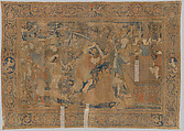 The Sacrifice of Polyxena from a set of The Story of Troy, Probably based on a woodcut by Bernard Salomon (French, ca. 1508–ca. 1561), Cotton, embroidered with silk and gilt-paper-wrapped thread, pigment, Chinese, Macao