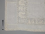 Cover, Linen, embroidered net, Italian, Sicily