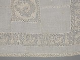 Cover, Linen, embroidered net, Italian, Sicily