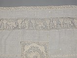 Cover, Linen, embroidered net, Italian, Sicily