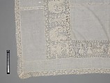 Cover, Linen, embroidered net, Italian, Sicily