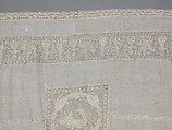 Cover, Linen, embroidered net, Italian, Sicily