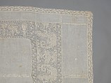Cover, Linen, embroidered net, Italian, Sicily