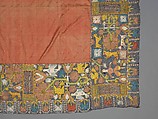Cover, Embroidered net, buratto, silk, Italian, Abruzzi
