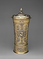 Footed beaker with cover, Johannes (Hans) Mautner (master 1670, died 1694), Gilded silver, Hungarian, Brassó