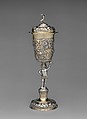 Standing cup with cover, Stephanus Weltzer II (master 1700, died 1734), Silver, partly gilded, Hungarian, Brassó