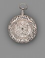 Traveling clock watch with alarm, Watchmaker: Thomas Tompion (British, 1639–1713), Case and dial: silver; Movement: gilded brass, partly blued steel, silver, British, London