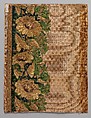 Embroidery sample for a man’s suit, Silk, metal and chenille thread on silk velvet, French