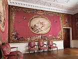 Tapestry Room from Croome Court, Room after a design by Robert Adam (British, Kirkcaldy, Scotland 1728–1792 London), Plaster, pine, mahogany, bronze-gilt, marble, lapis lazuli, steel; wool and silk (22-24 warps per inch, 9-10 per centimeter), British, Worcestershire with French, Paris (Gobelins) tapestry