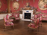 Tapestry Room from Croome Court, Room after a design by Robert Adam (British, Kirkcaldy, Scotland 1728–1792 London), Plaster, pine, mahogany, bronze-gilt, marble, lapis lazuli, steel; wool and silk (22-24 warps per inch, 9-10 per centimeter), British, Worcestershire with French, Paris (Gobelins) tapestry