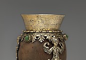 Coconut cup, Johannes Fridericus Benedick (active ca. 1632–51), Gilded silver, coconut, turquoise, Hungarian, Nagyszeben