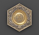 Hexagonal dish, Silver, partly gilded, Hungarian, Transylvania