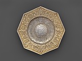 Octagonal dish, Master P.M., Gilded silver, Hungarian, Beszterce