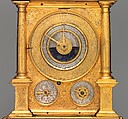Astronomical table clock, Case: gilded brass and gilded copper; Dials: gilded brass and silver; Movement: brass, gilded brass, and steel, German, Augsburg