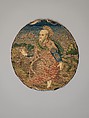 Saint Luke (one of four), Silk and metal thread on canvas, Italian or Spanish