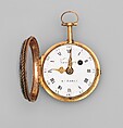 Watch, Watchmaker: Daniel Vauchez (French, born 1716, active 1767–90), Case: partly enameled gold set with pearls, gold bezel with diamonds set in silver; Dial: white enamel with openwork brass hands; Movement: brass and steel, French, Paris