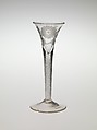 Wineglass with Jacobite emblems, Glass, British