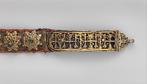 Belt, Simon Henek (active 1609–29), Gilded silver, turquoise, glass pastes, silk velvet, metal threads, Hungarian, Brassó
