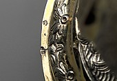 Table decoration in the form of a peacock, Silver, partly gilded, Hungarian, Munkács