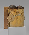 Longcase clock with calendar, Clockmaker: Joseph Knibb (British, 1640–1711), Case: walnut and oak veneered with walnut; dial: gilded and silvered brass; movement: brass, steel, British, London