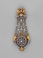 Watch and chatelaine, Case maker: Hippolyte Téterger (French, 1831–after 1891), Chatelaine: partly enameled gold and platinum set with diamonds; Movement: gilded brass and steel, French, Paris