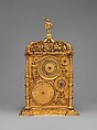 Astronomical table clock, Movement probably by Jeremias Metzger (German, ca. 1525–ca. 1597), Case and dials: gilded brass; Movement: iron, German, Augsburg