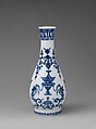 Bottle with arabesque designs (one of a pair), Saint-Cloud factory French, Soft-paste porcelain, French, Saint-Cloud