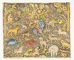 Orpheus charming the animals, Silk and metal thread on canvas, British
