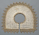 Rebato (collar), Metal-thread bobbin lace, wire, cotton, possibly French