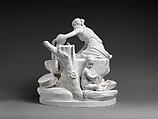 Seated woman and the infant Hercules, Dihl et Guérhard (French, 1781–ca. 1824) (Manufacture de Monsieur Le Duc d’Angoulême, until 1789), Hard-paste biscuit porcelain, French, Paris
