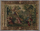 Boreas and Orithyia from a set of scenes from Ovid's Metamorphoses, René Antoine Houasse (French, Paris 1645–1710 Paris), Wool, silk, metal thread (19-22 warps per inch, 7-9 per cm.), French, Beauvais
