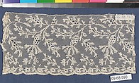 Fragment, Bobbin lace, French, Lille