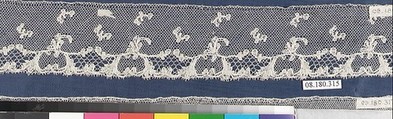 Fragment, Bobbin lace, French, Chantilly