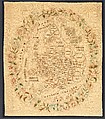Embroidered map sampler, Silk embroidery on wool, British