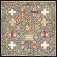 Embroidered darning sampler, Frances Boyce (British), Silk embroidery on linen, British