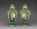 Pair of vases (vases cuir), Sèvres Manufactory (French, 1740–present), Soft-paste porcelain, gilt bronze, French, Sèvres