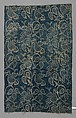 Textile fragment, Resist-dyed on plain weave; warp: dyed linen, Z spun, 16 per cm; weft: dyed linen, Z spun, 15–16 per cm, Russian