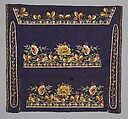 Embroidered panels for a man's suit, Silk embroidery on woven silk, satin stitch; stem stitch, knots and silk net, French