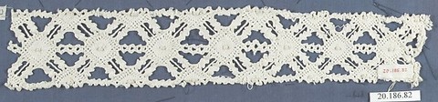 Insertion, Bobbin lace, Italian, Venice