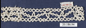 Insertion, Bobbin lace, Italian, Venice