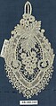 Ornament, Bobbin lace with needle lace medallions, Duchesse, German, Saxony