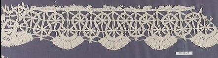 Fragment, Bobbin lace, Italian, Genoa