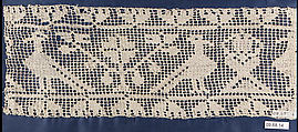 Border, Embroidered net, Italian