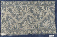 Fragment, Embroidered net, buratto, punto à rammendo, Italian or Greek