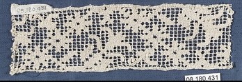 Border, Embroidered net, punto à rammendo, punto à tela, Italian