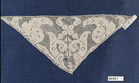 Triangular piece, Embroidered net, Italian