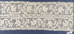 Border, Embroidered net, buratto, Italian or German